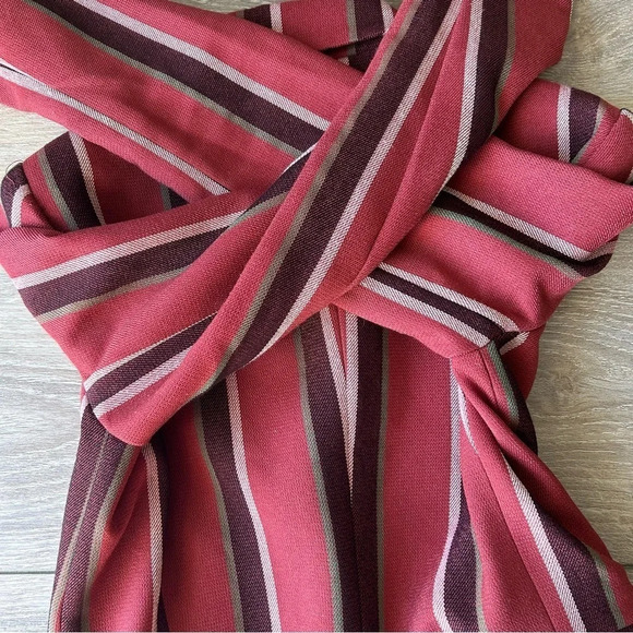 Mural Red Burgundy Stripe Button Blazer - Picture 14 of 16